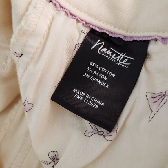 Nanette Lepore Size 10 Cream Capris Pants - Picture 6 of 8